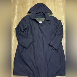 Liz Claiborne Womens Rain Coat Lined Hooded 2 in 1 Trench Coat Talla L Overcoat